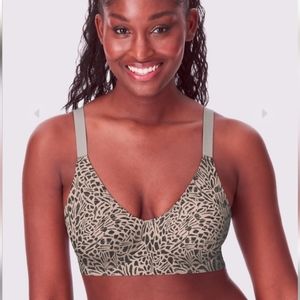Bali Easylite Back Close Underwire Comfort Bra L New Sandstorm Print Black
